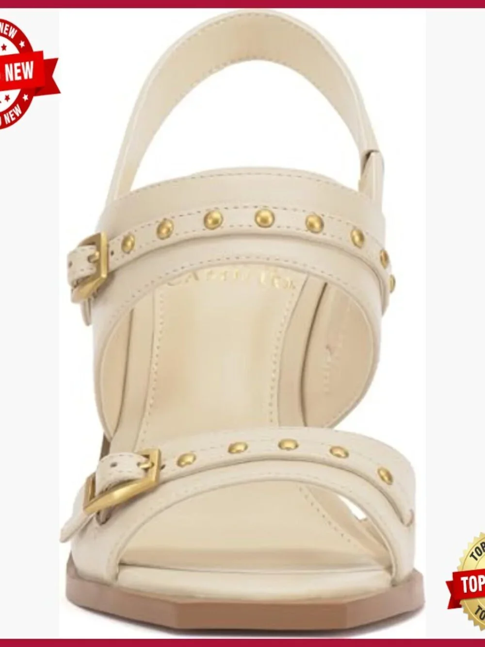 Leather Heeled Sandals 3.5 Inch Stacked Heel Slingback Platform